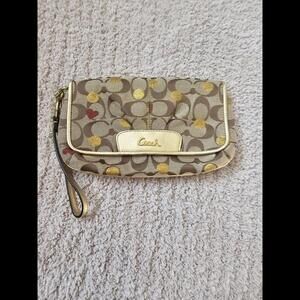 NWT Coach Secret Admirer Hearts  Large Flap Wristlet Clutch F46934 New RARE